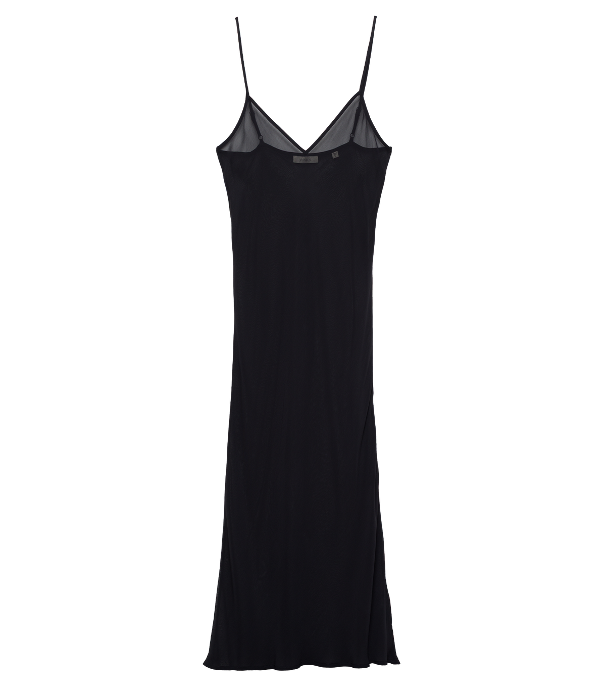 Long Deep V-Neck Slip in Black, view 10