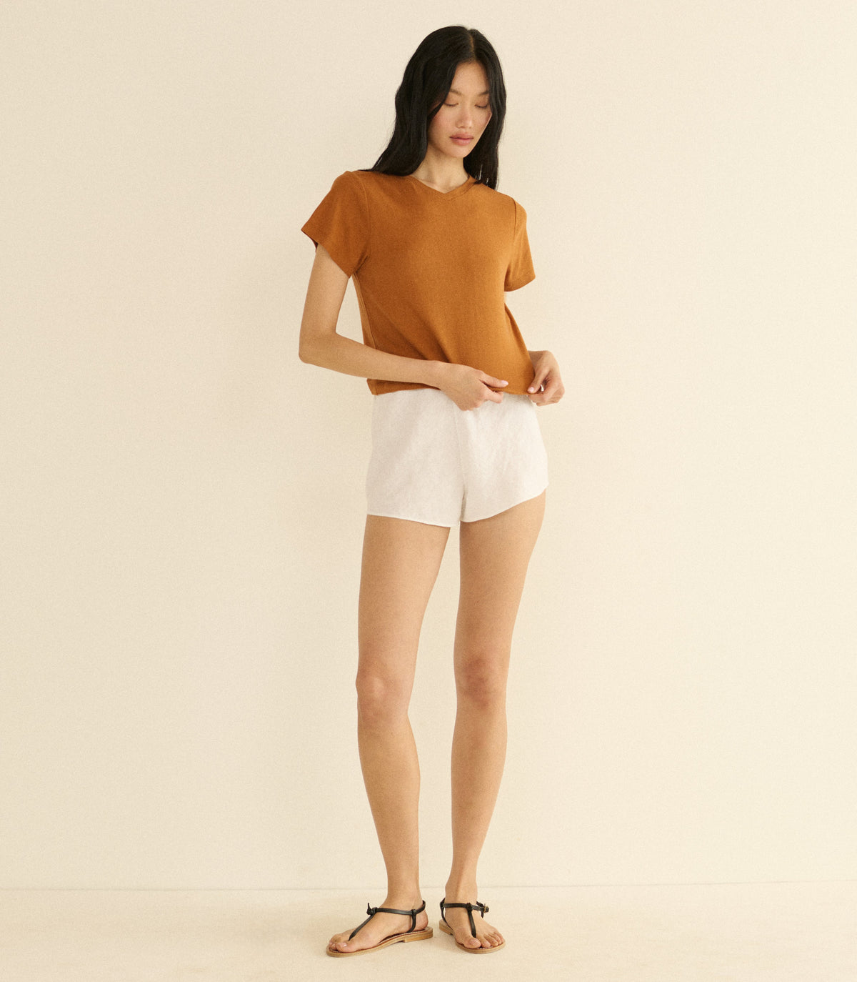 Loren Linen Short in Salt, view 5