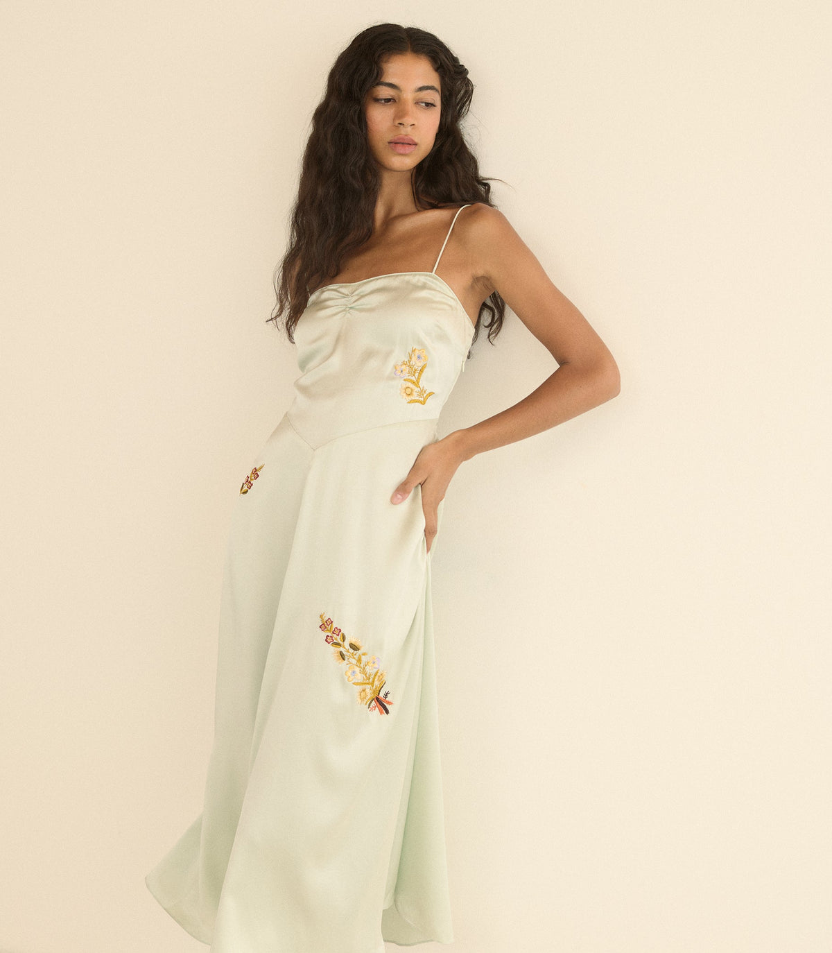 Lorraine Dress in Eucalyptus, view 7