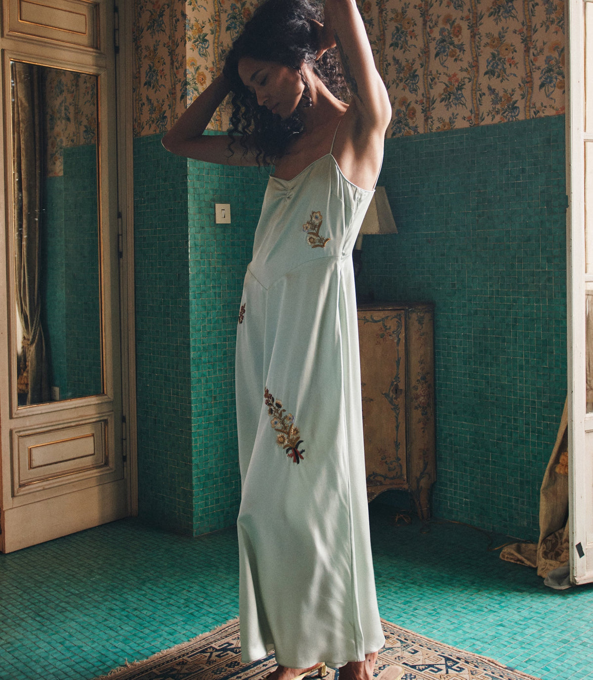 Lorraine Dress in Eucalyptus, view 5