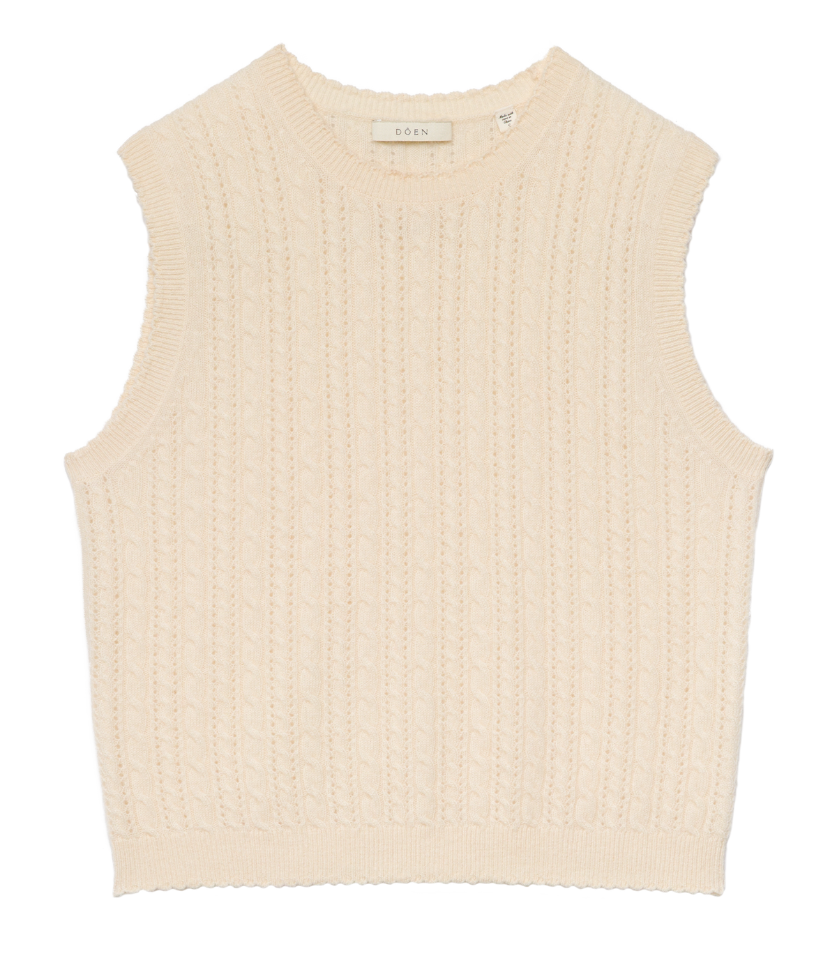 Louden Cashmere Cable Top in Dogwood, view 8