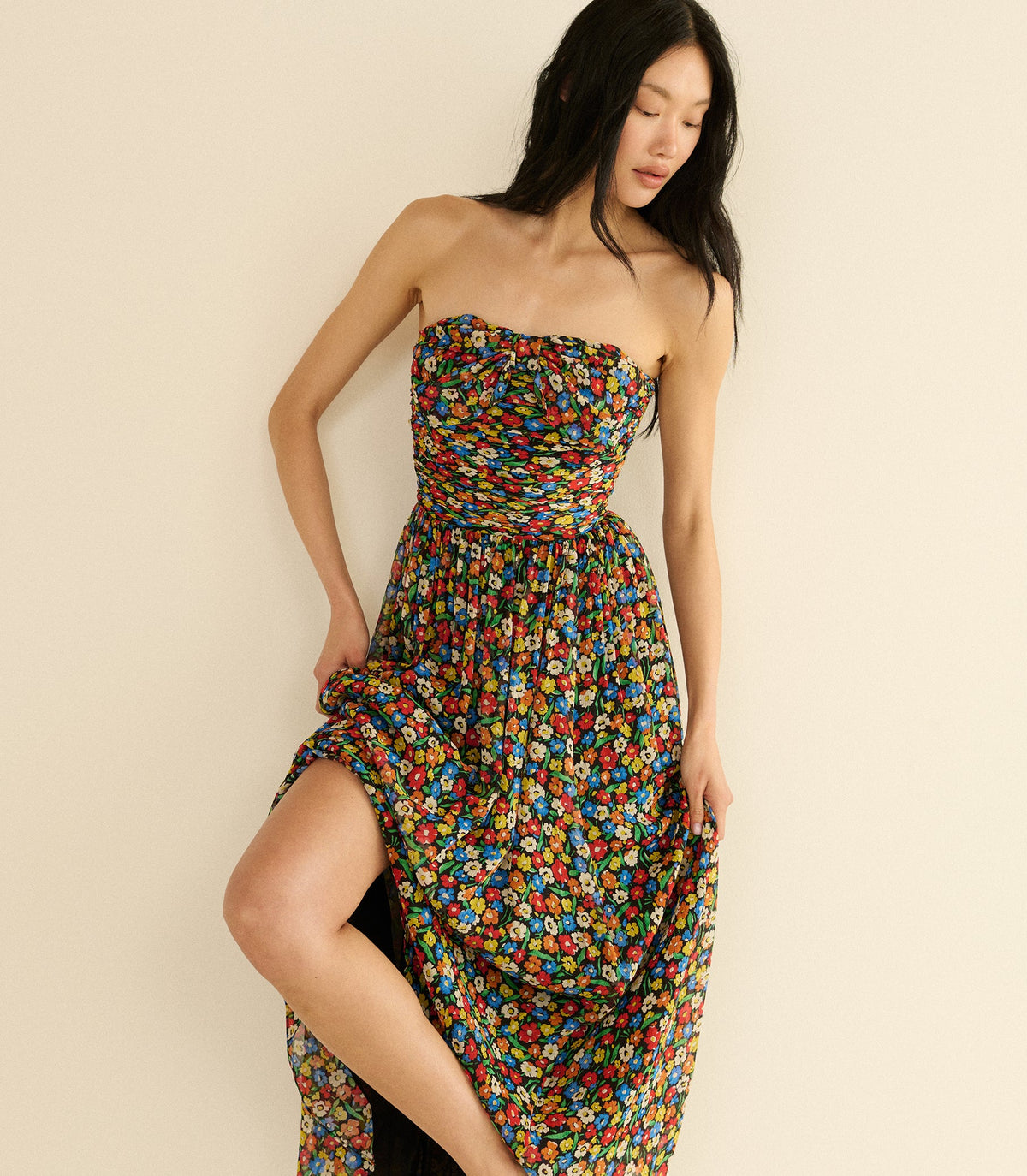 Marguerite Dress in Begonia Blossom, view 2
