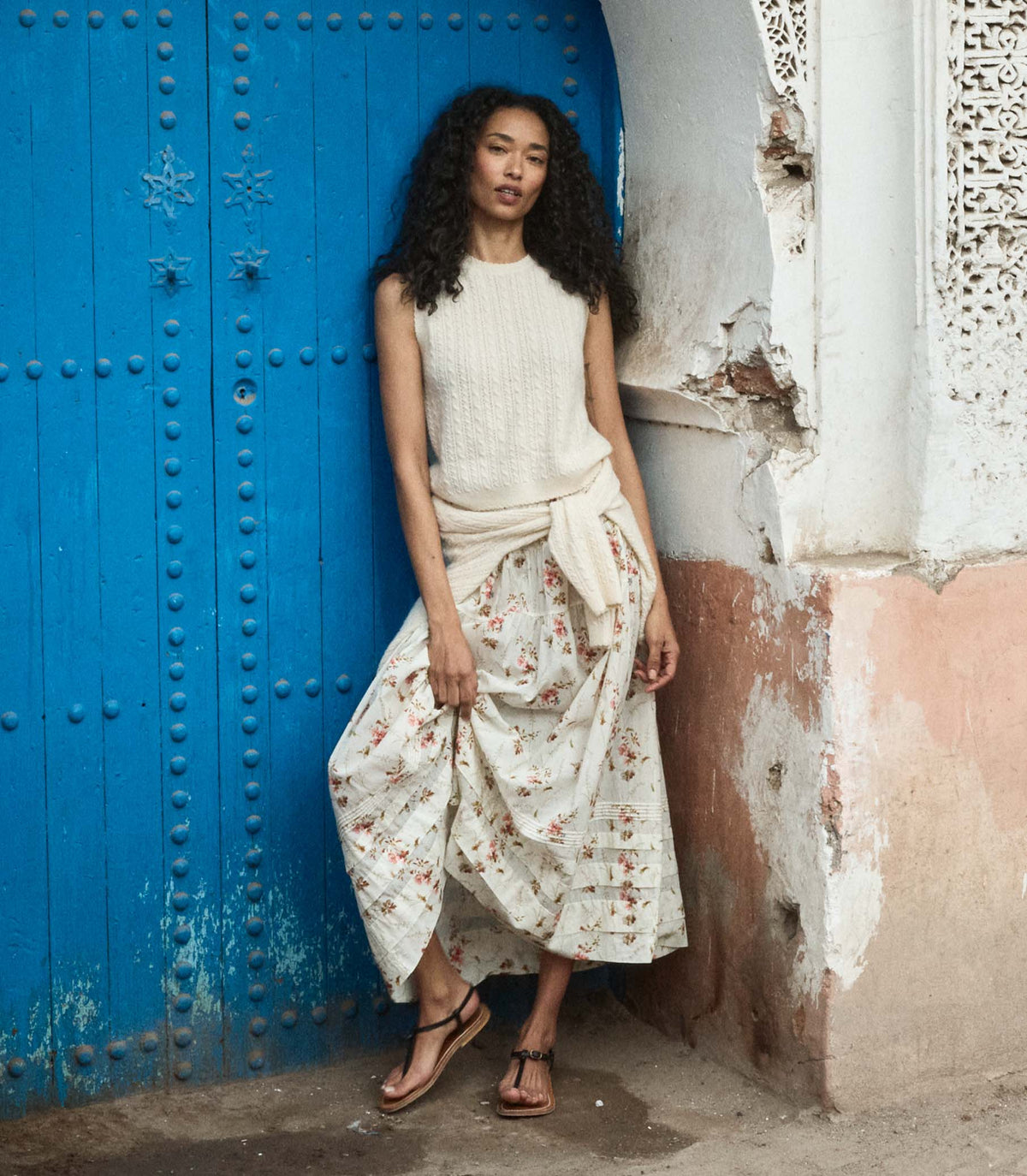 Marie Skirt in Blanc Prairie Rose, view 2