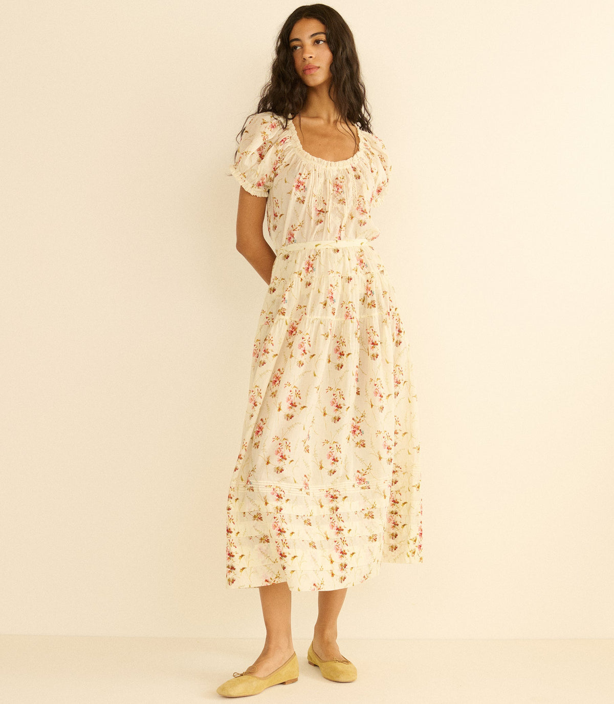 Marie Skirt in Blanc Prairie Rose, view 3