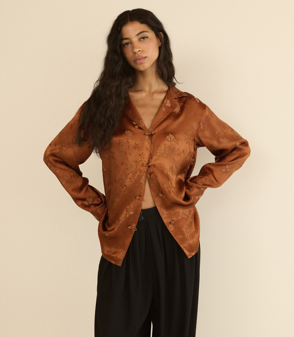 Maurise Top in Spiced Pecan Tappezzeria Jacquard