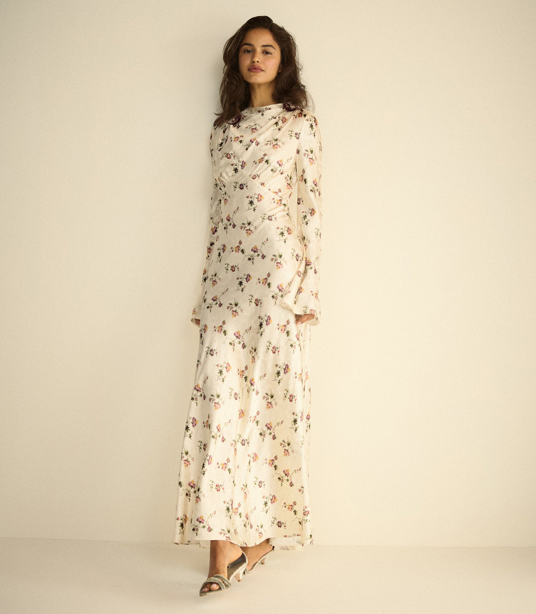 Melora Dress in Creme Hillside Thistles