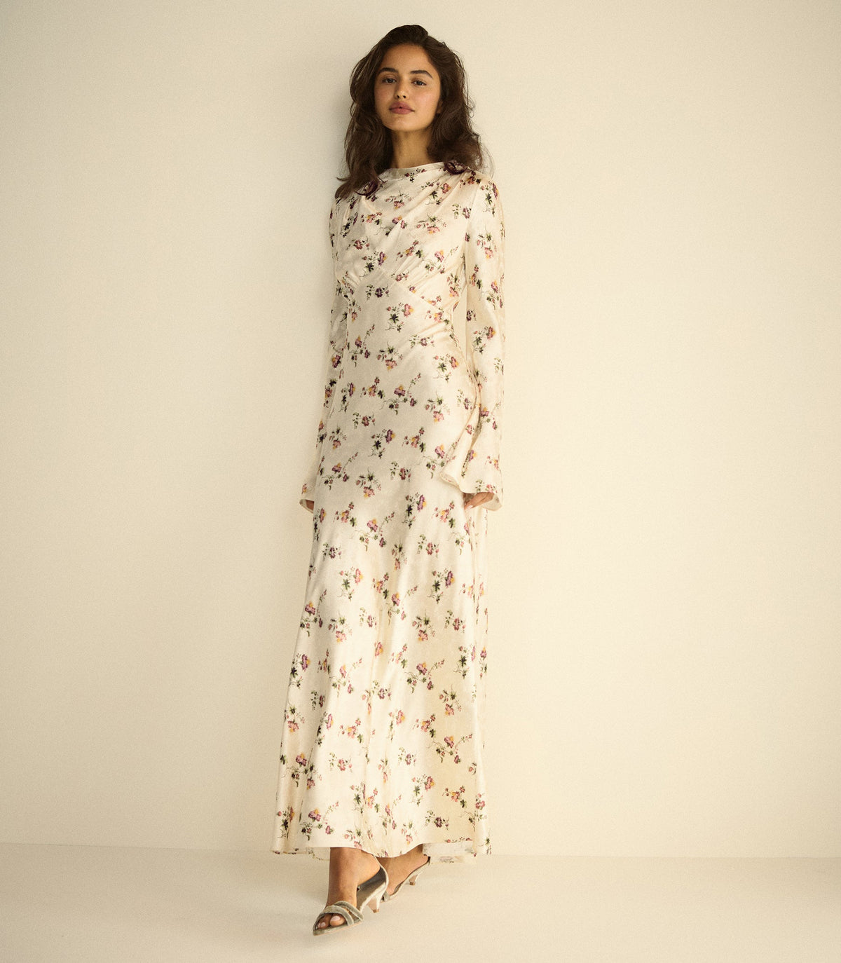 Melora Dress in Creme Hillside Thistles