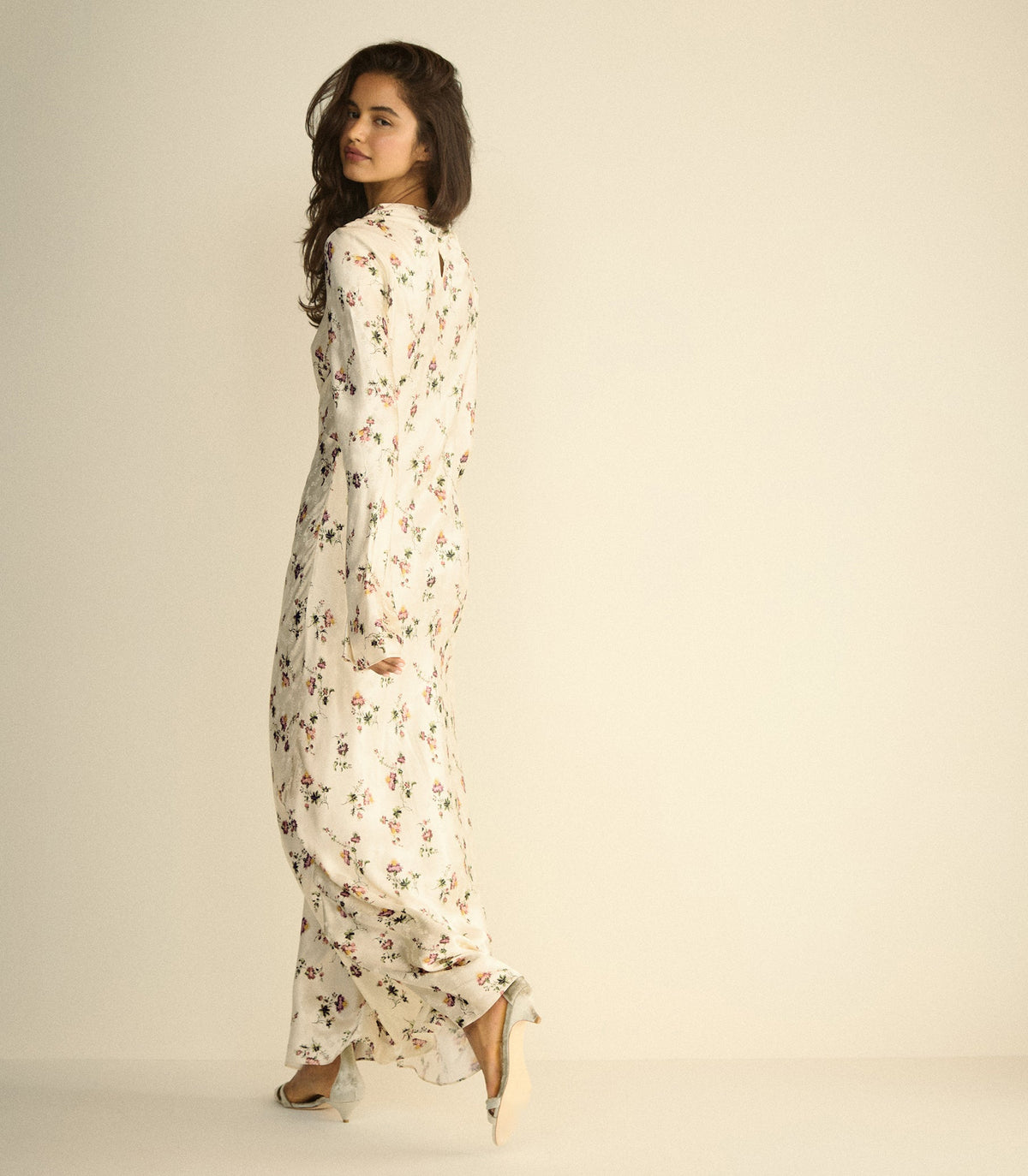 Melora Dress in Creme Hillside Thistles, view 2