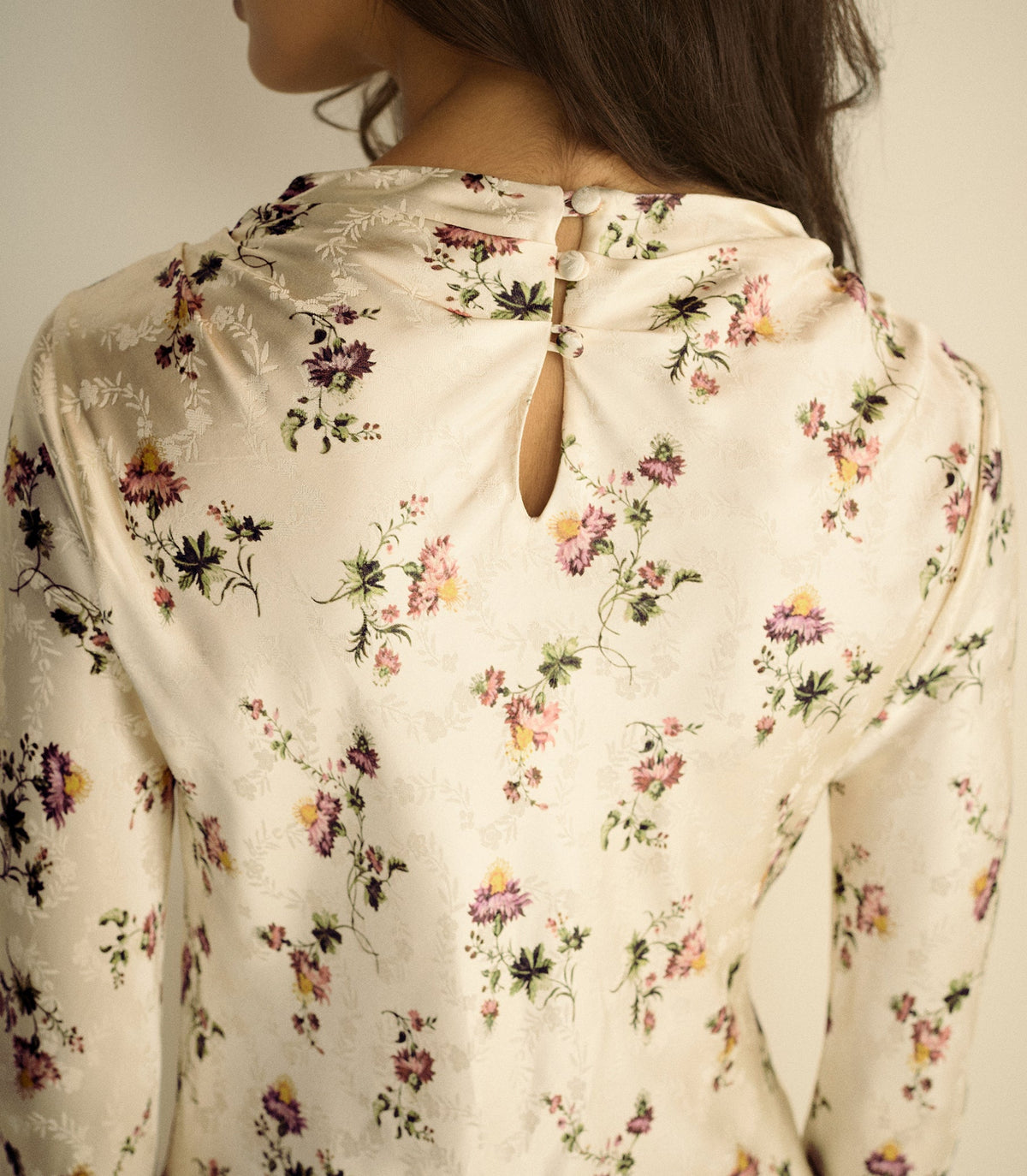 Melora Dress in Creme Hillside Thistles, view 5