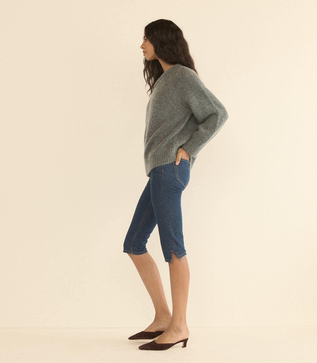 Merit Sweater in Charcoal Melange, view 2