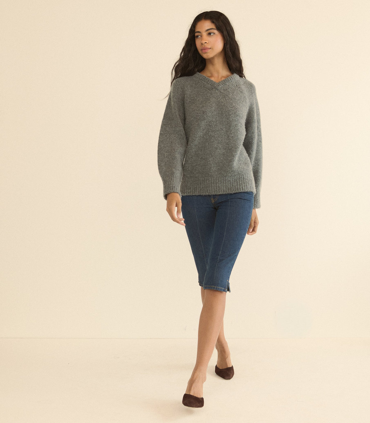 Merit Sweater in Charcoal Melange, view 3
