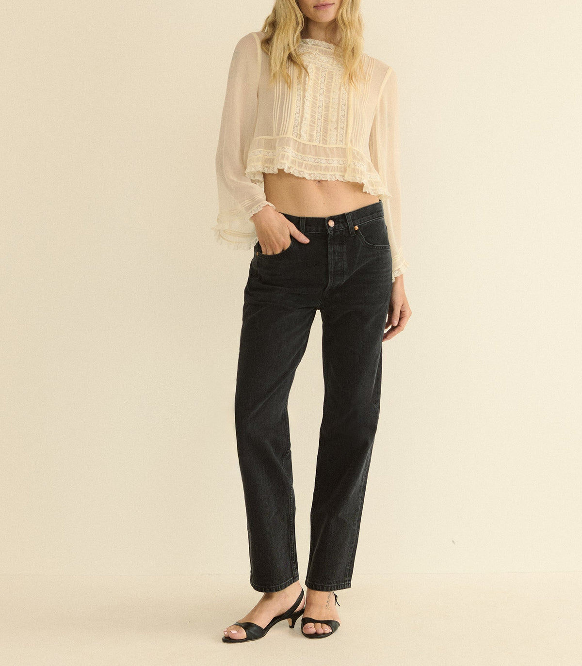 Miller Jean in Coal Black Wash, view 2