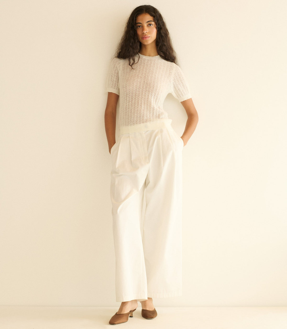 Monica Sweater in Ivory, view 3