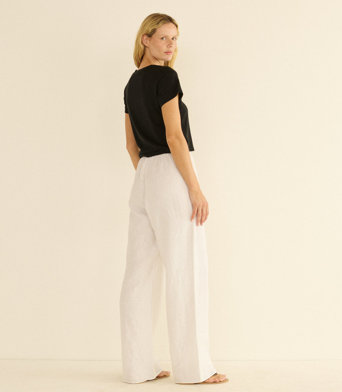 Lavon Linen Pant in Salt, view 5