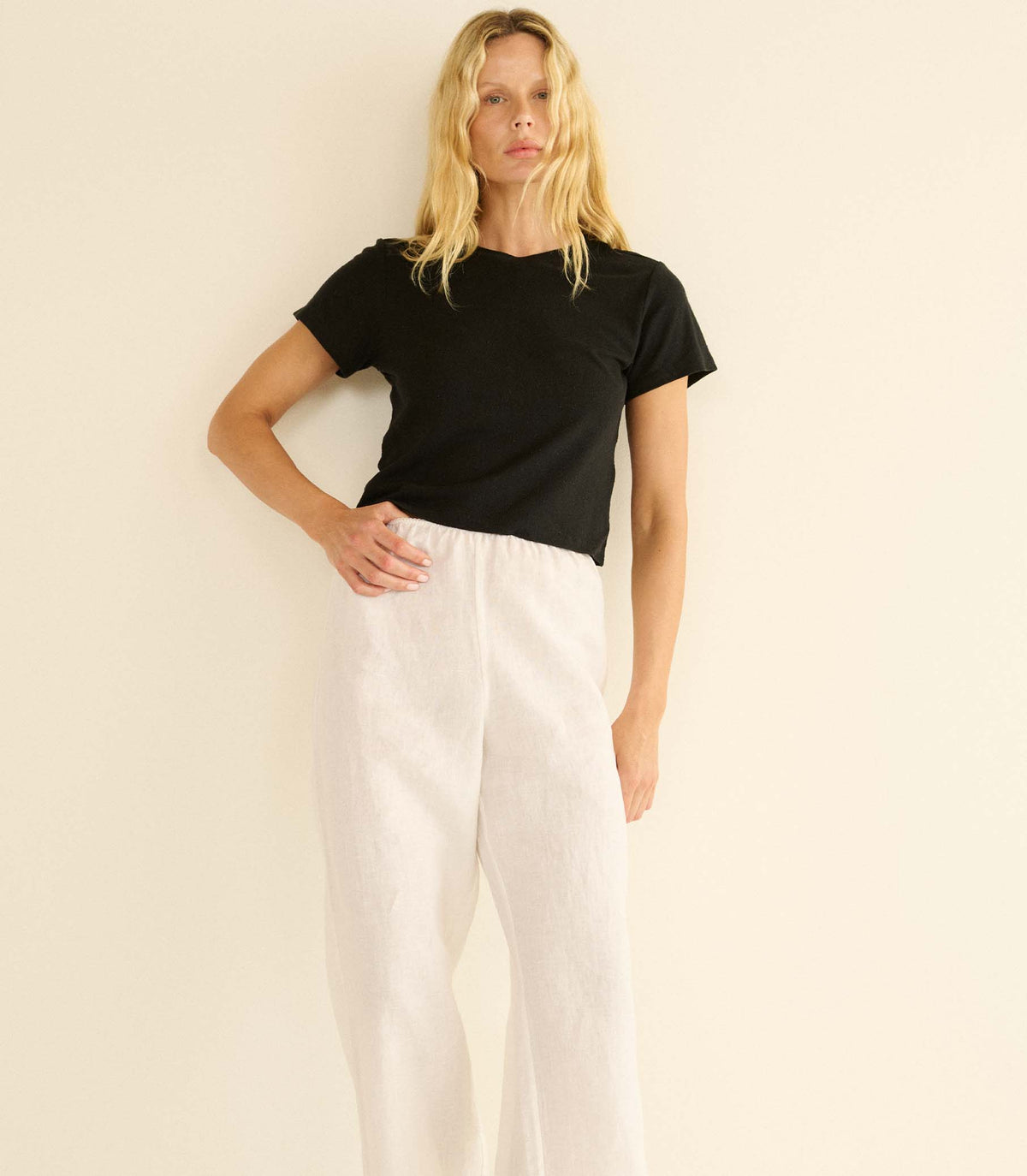 Lavon Linen Pant in Salt, view 2