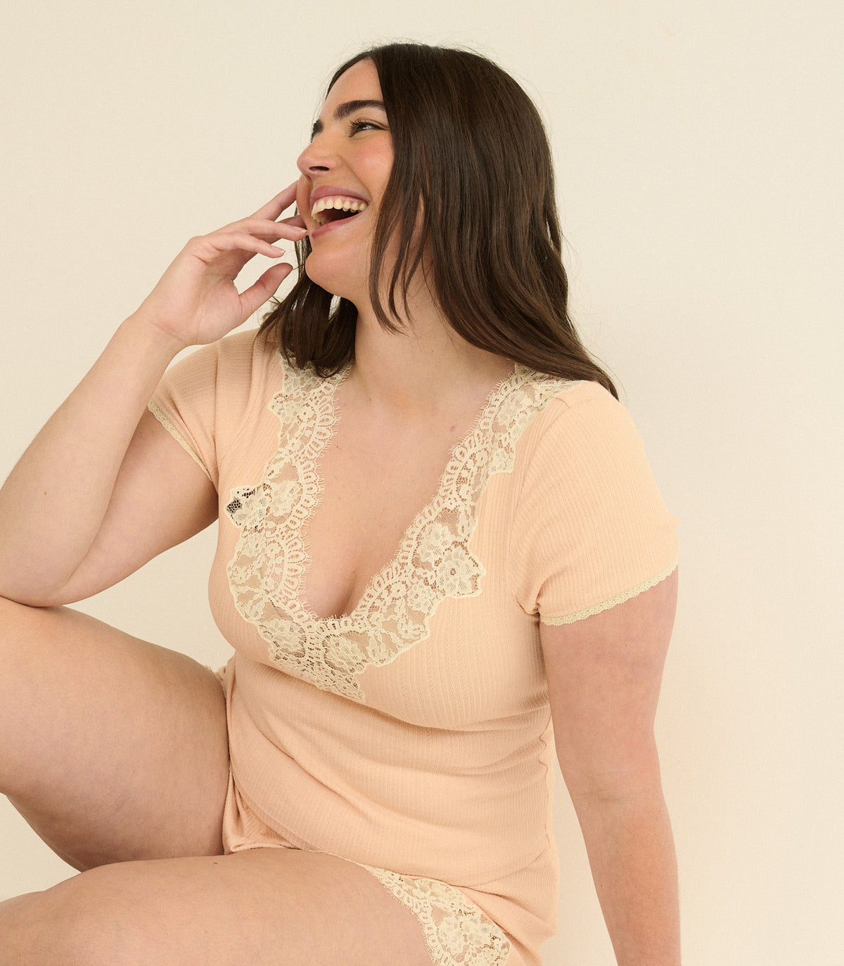 Nalia Tee in Light Peach Sorbet, view 8