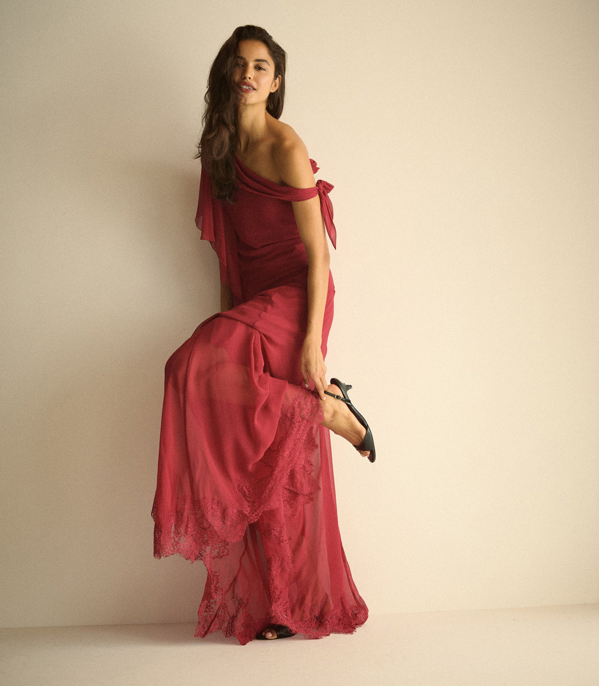 Odessa Dress in Red Snapdragon