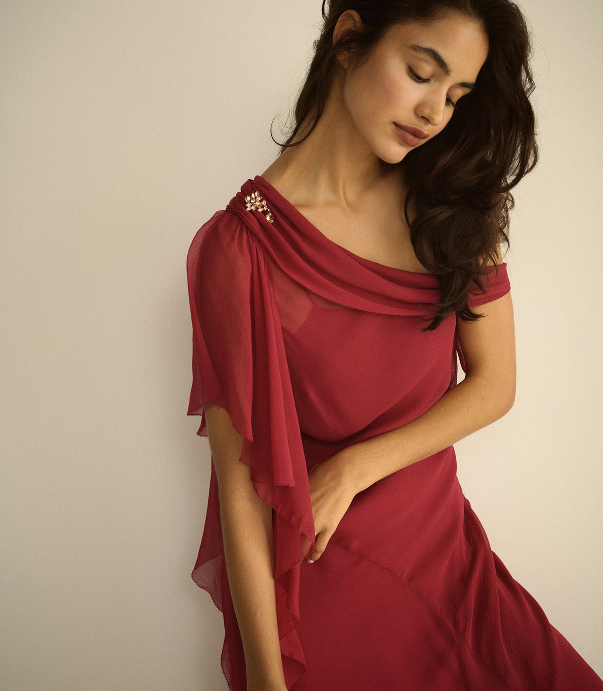 Odessa Dress in Red Snapdragon, view 4
