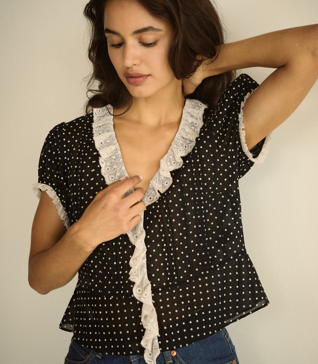 Orella Top in Noir Dot