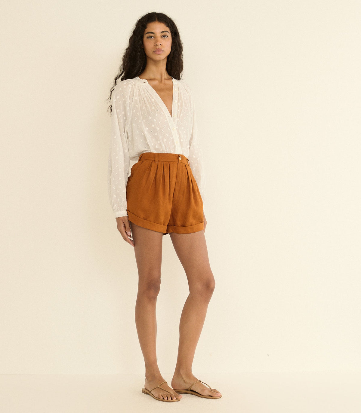 Paige Linen Short in Sedona Clay, view 2