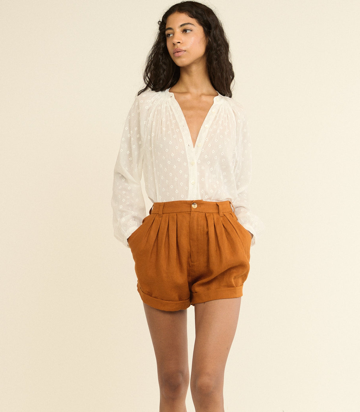 Paige Linen Short in Sedona Clay