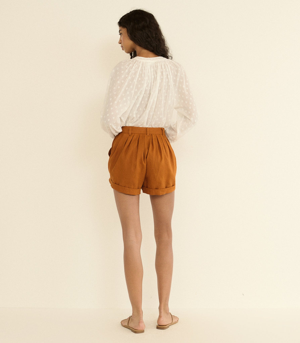 Paige Linen Short in Sedona Clay, view 4