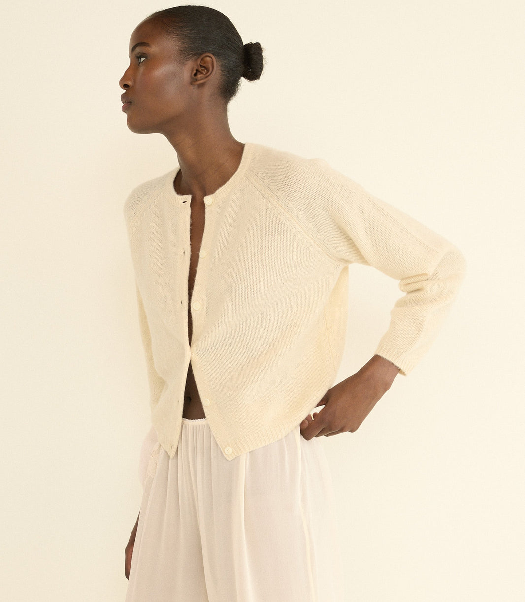 Peroline Cashmere Cardigan in Dogwood