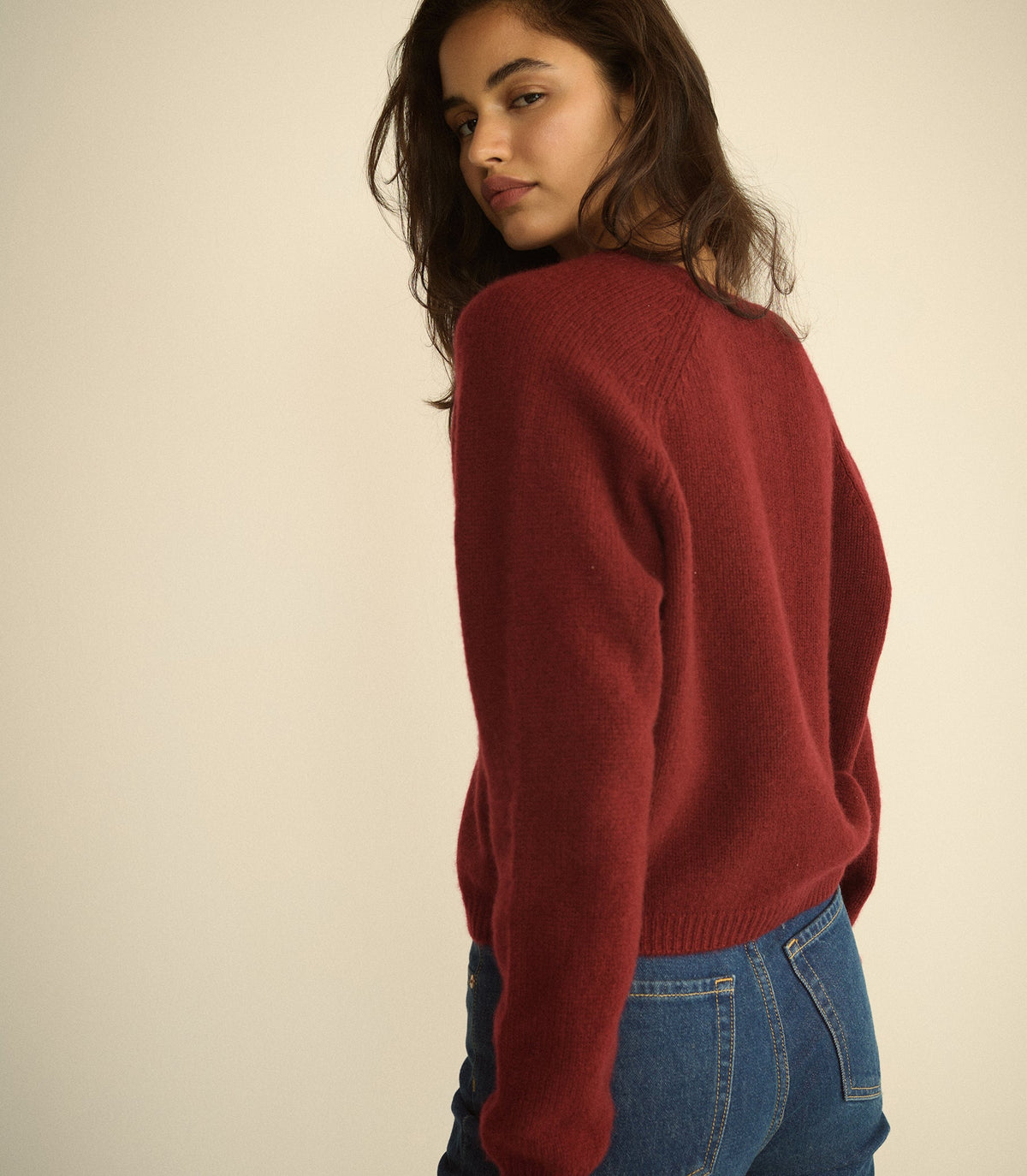 Peroline Cashmere Cardigan in Loire Rouge, view 6