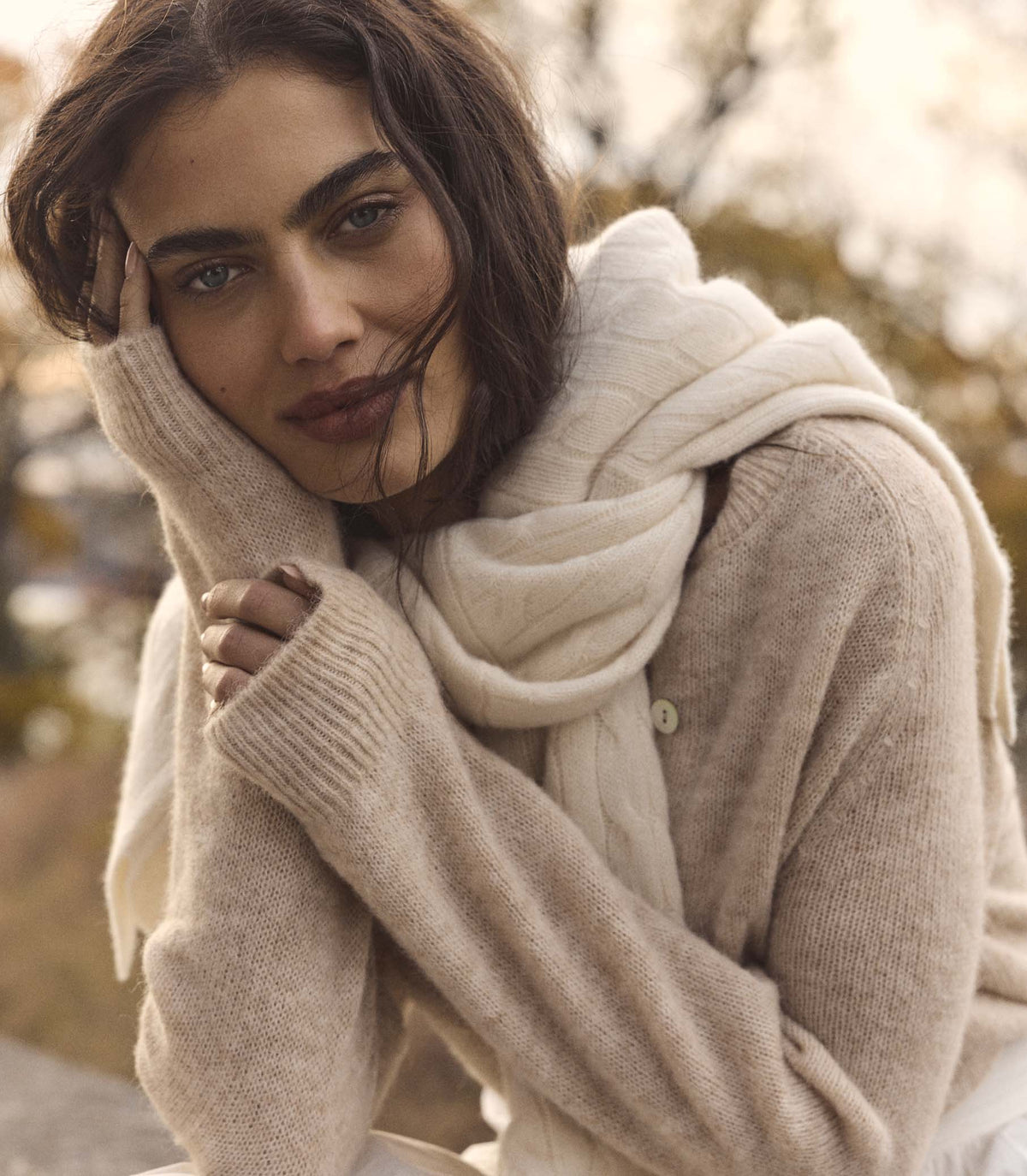 Petra Cardigan in Hazelnut Creme, view 4