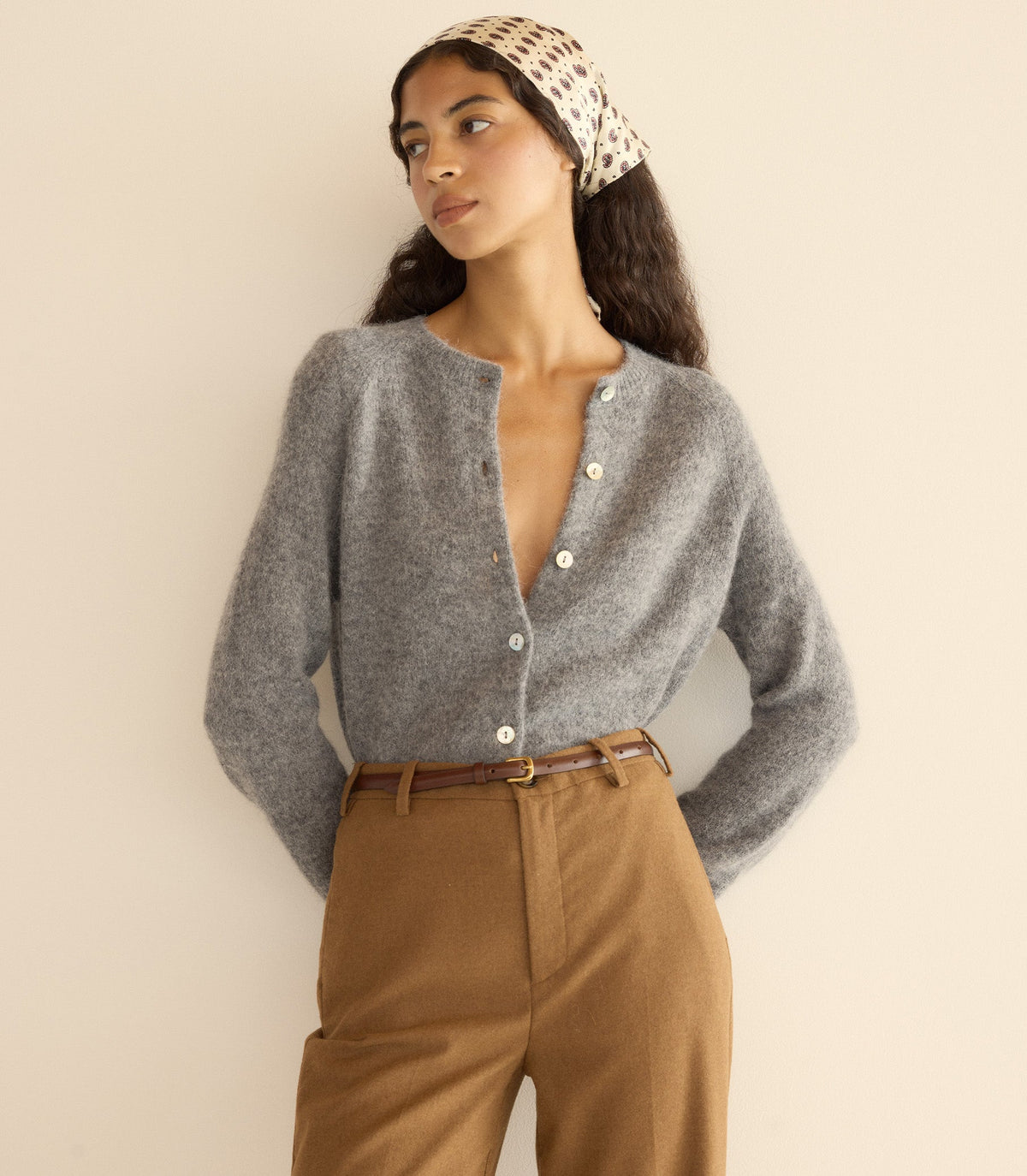 Petra Cardigan in Dark Heather Grey, view 3