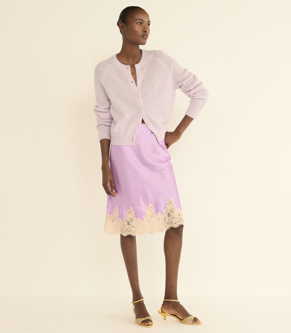 Petra Cardigan in Violet Thistle, view 6