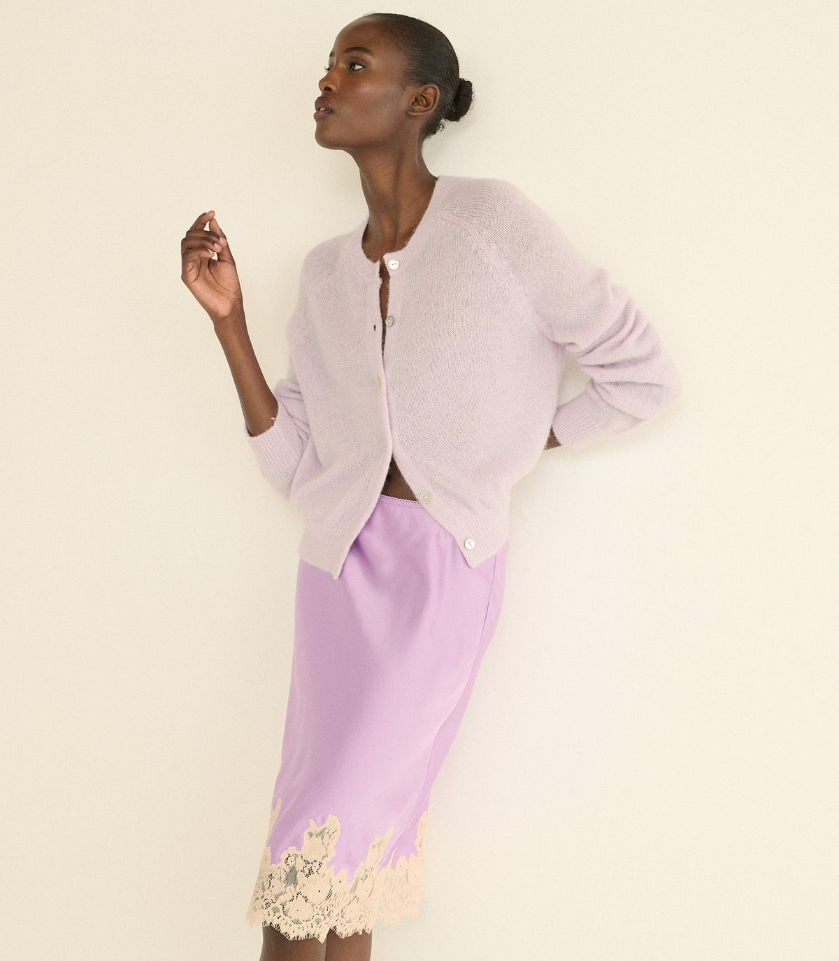 Petra Cardigan in Violet Thistle, view 5