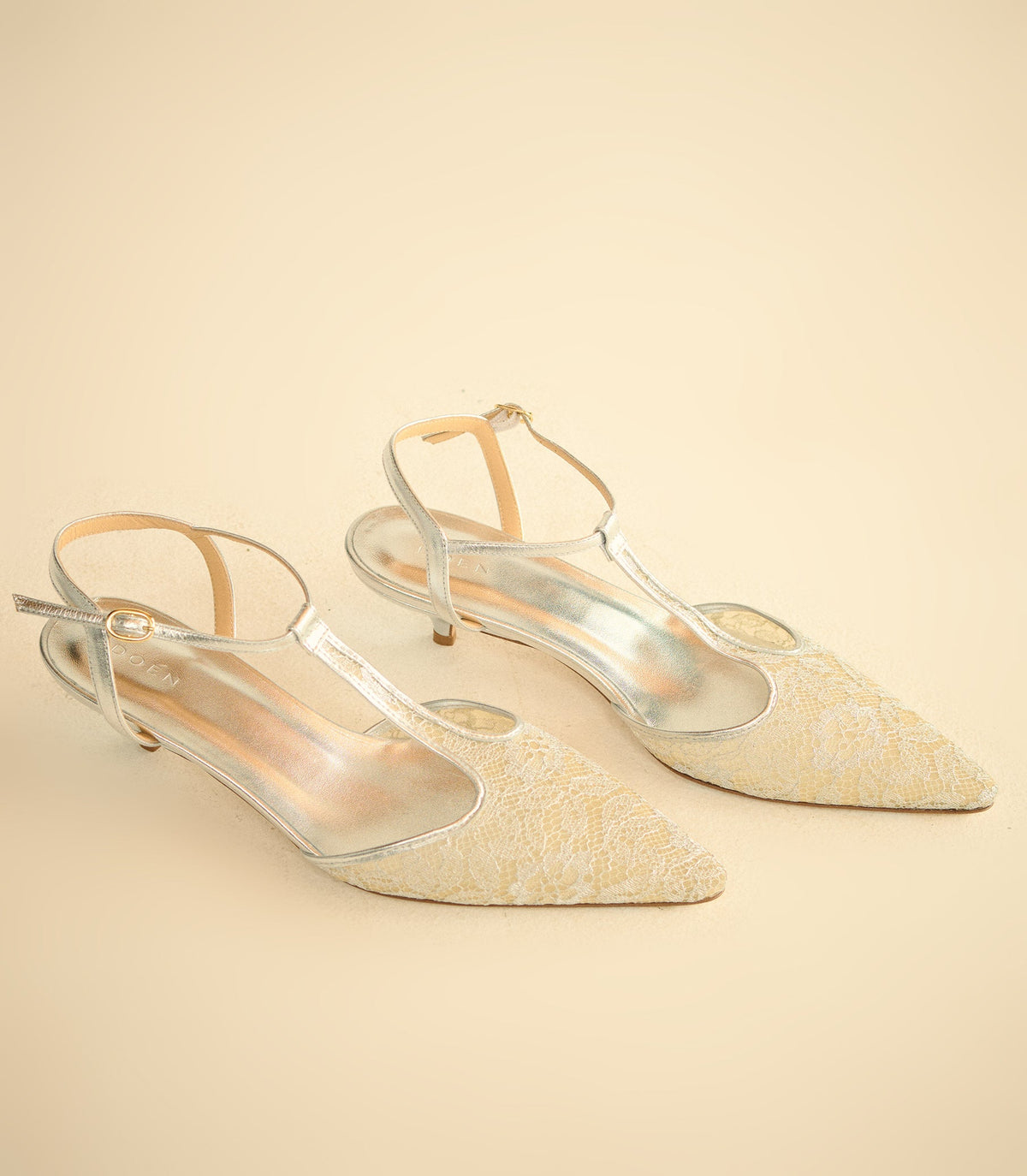 Phora Heel in Silver Lace, view 3