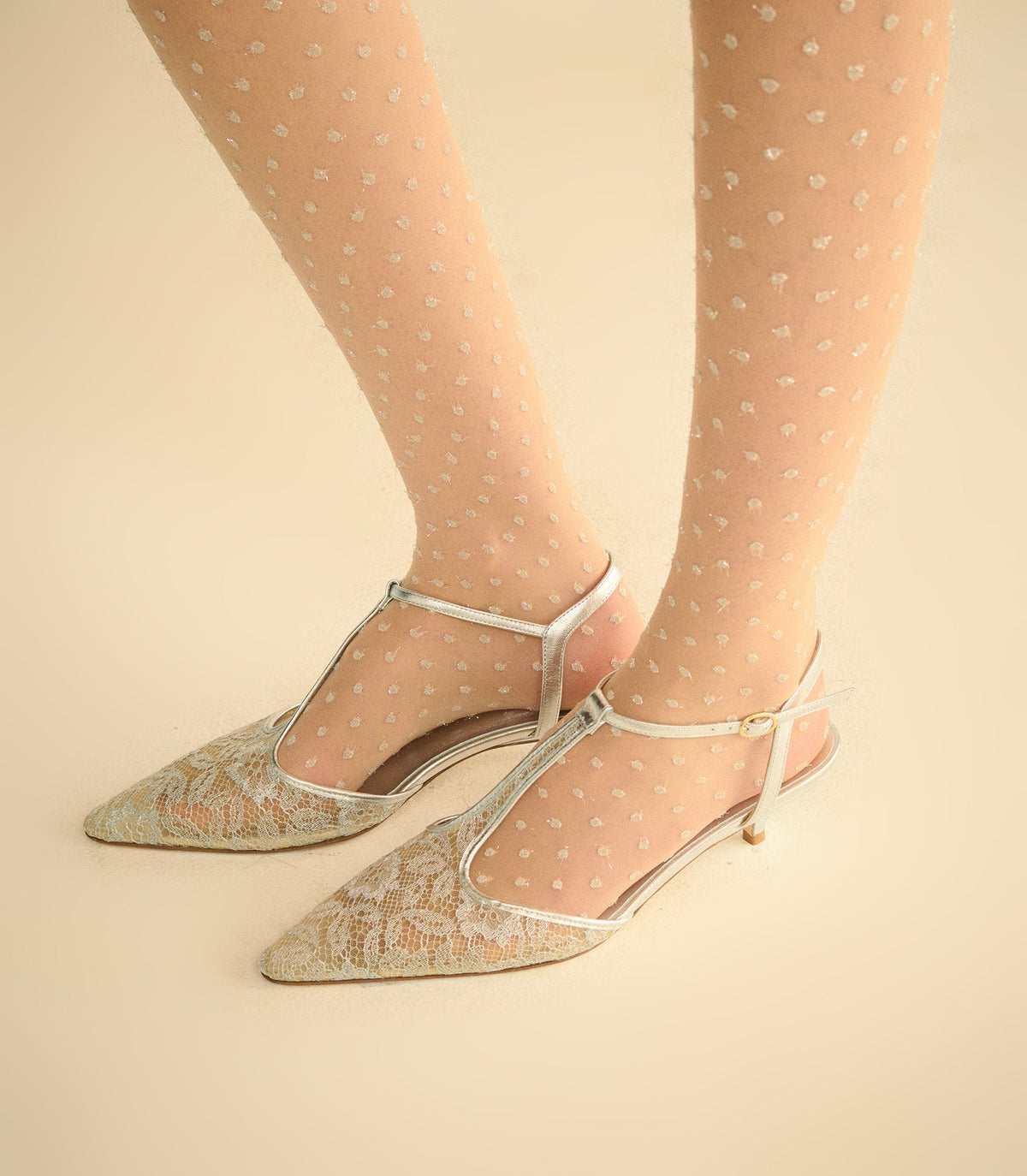 Phora Heel in Silver Lace