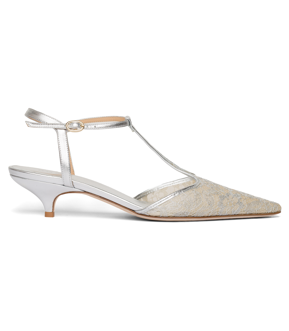 Phora Heel in Silver Lace, view 5