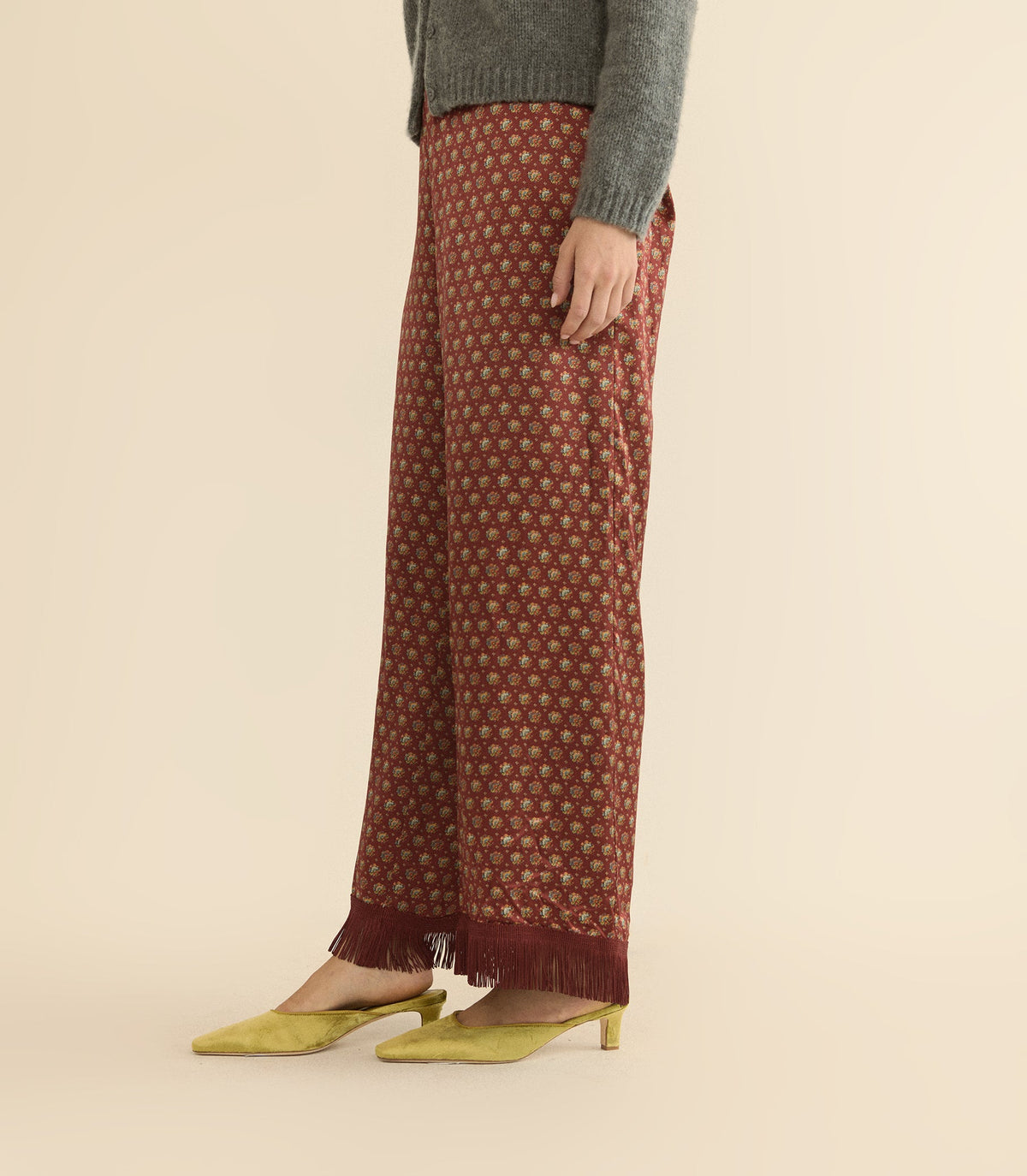 Pica Mule in Gold Panne Velvet, view 2