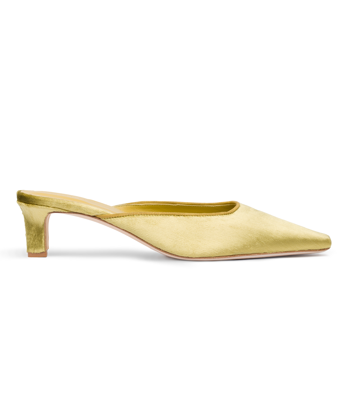 Pica Mule in Gold Panne Velvet, view 5