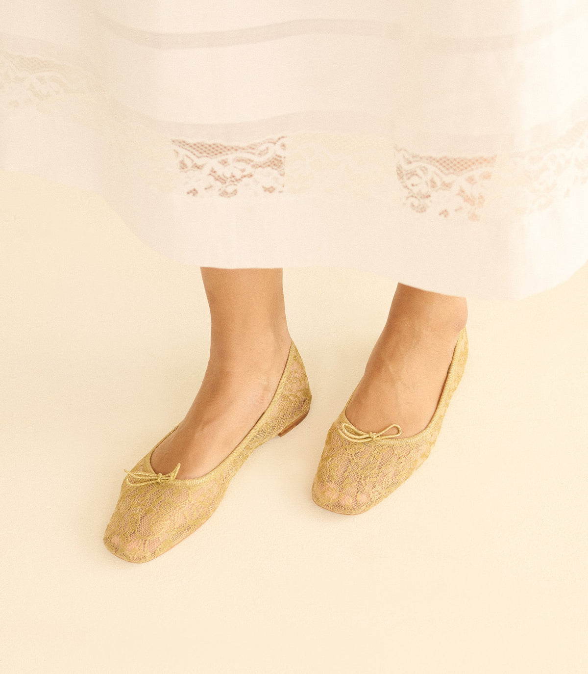 Pillar Mary Jane in Gold Lace, view 4