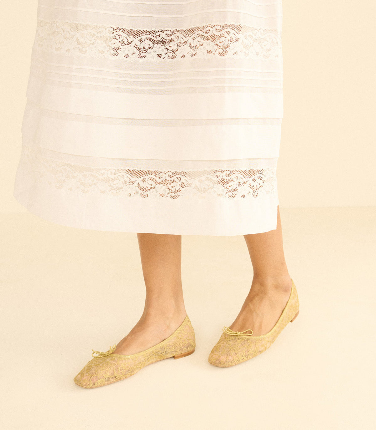 Pillar Mary Jane in Gold Lace, view 6