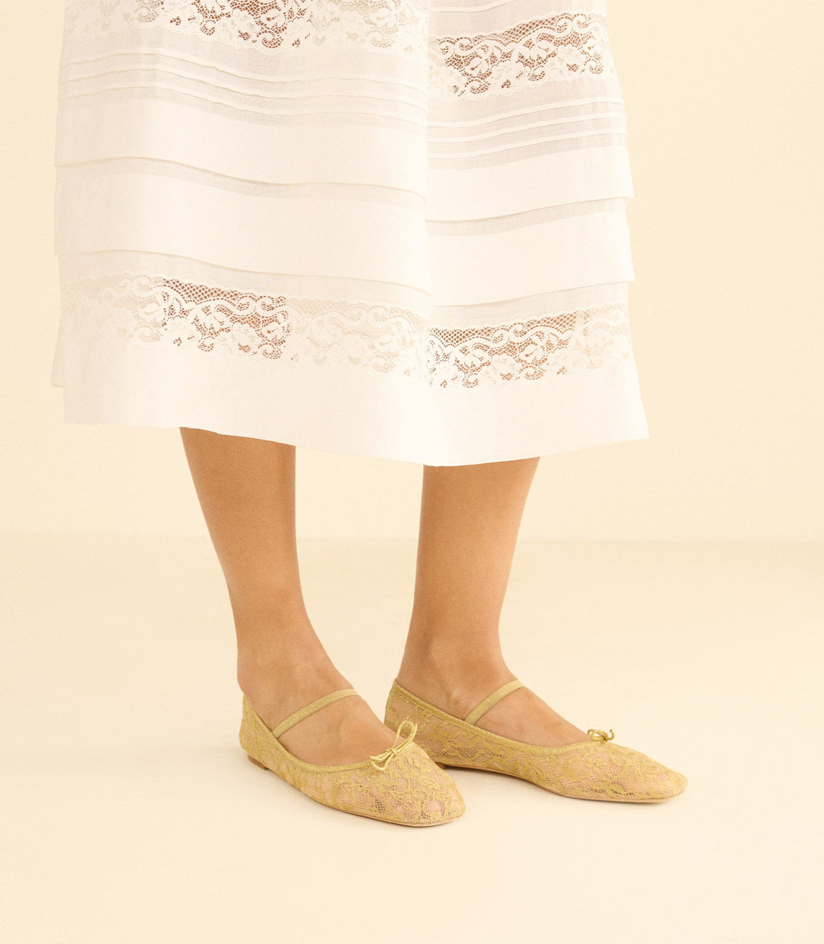 Pillar Mary Jane in Gold Lace, view 3