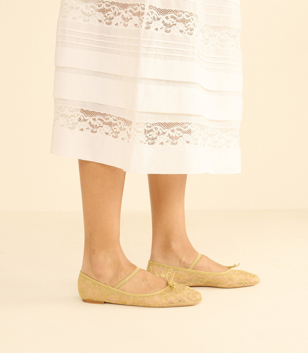 Pillar Mary Jane in Gold Lace, view 2