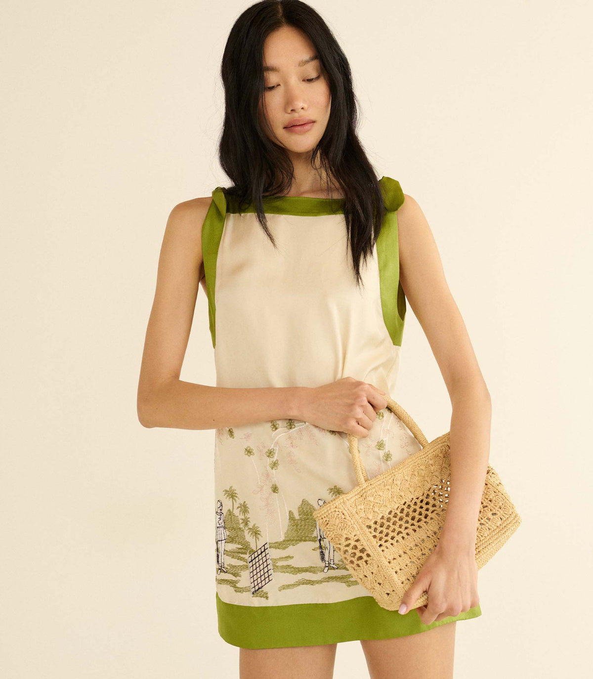 Pranzo Mini Tote in Natural Raffia, view 2