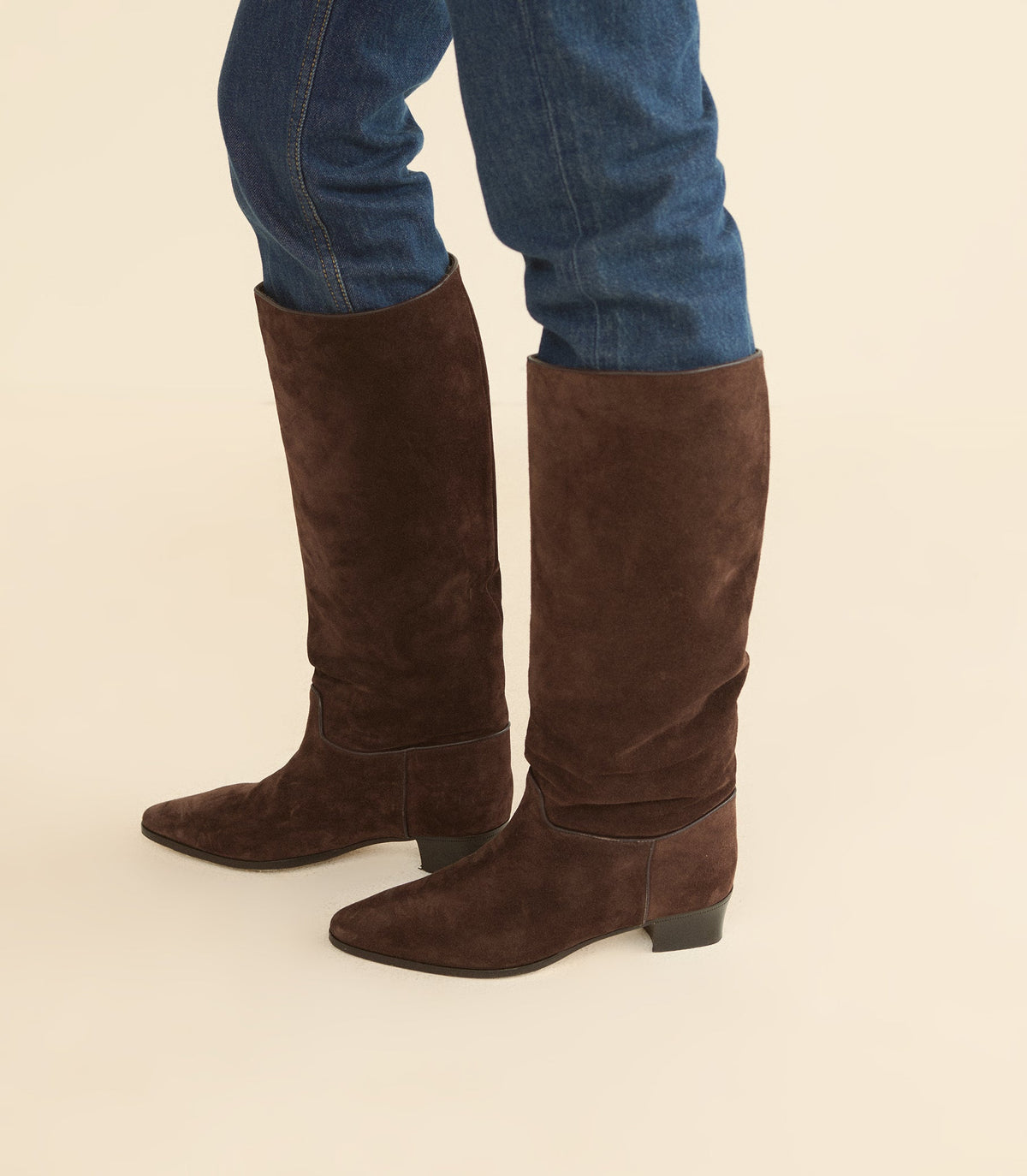 Riviera Boot in Equestrian Brown Suede