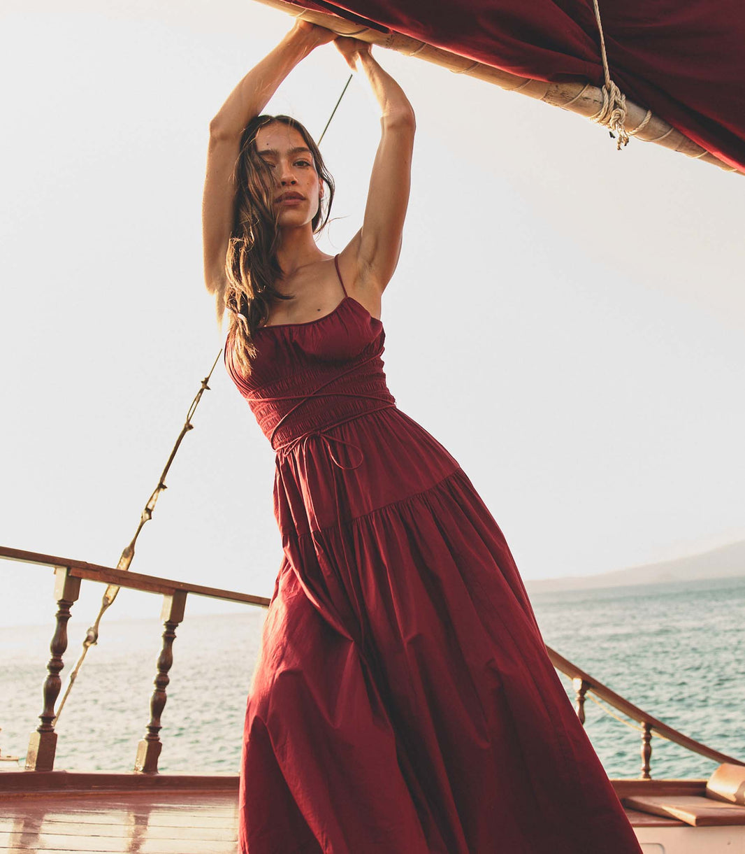Safia Dress in Deep Ruby