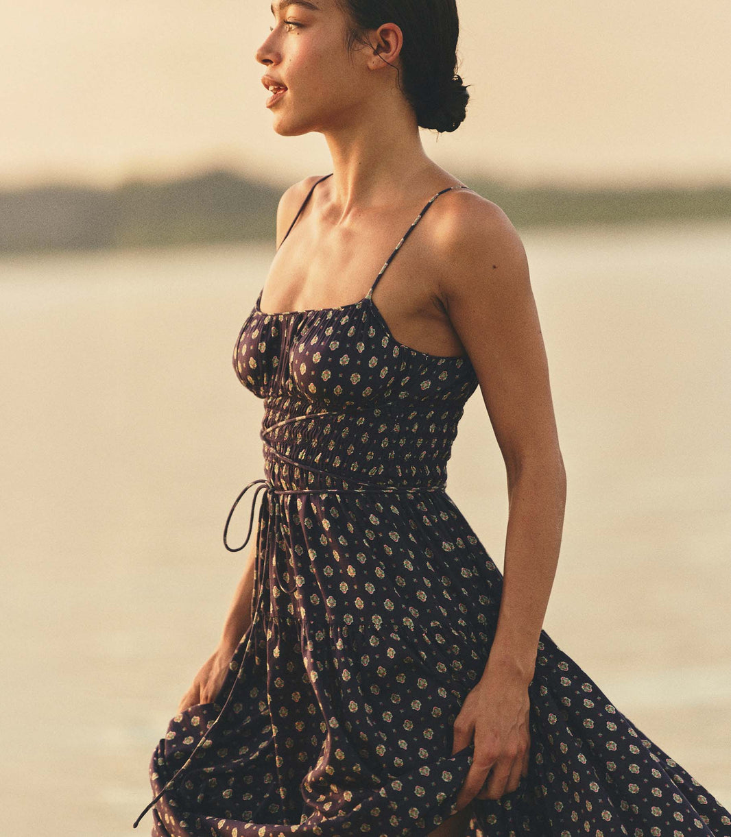 Safia Dress in Navy Cadiz Foulard