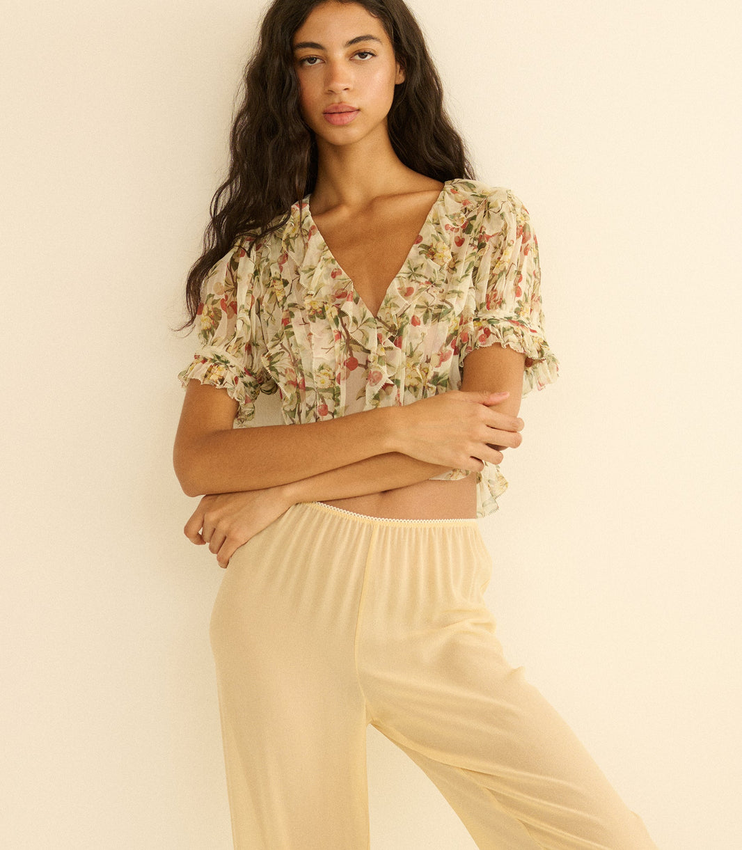 Salona Top in Cerise et Fleur