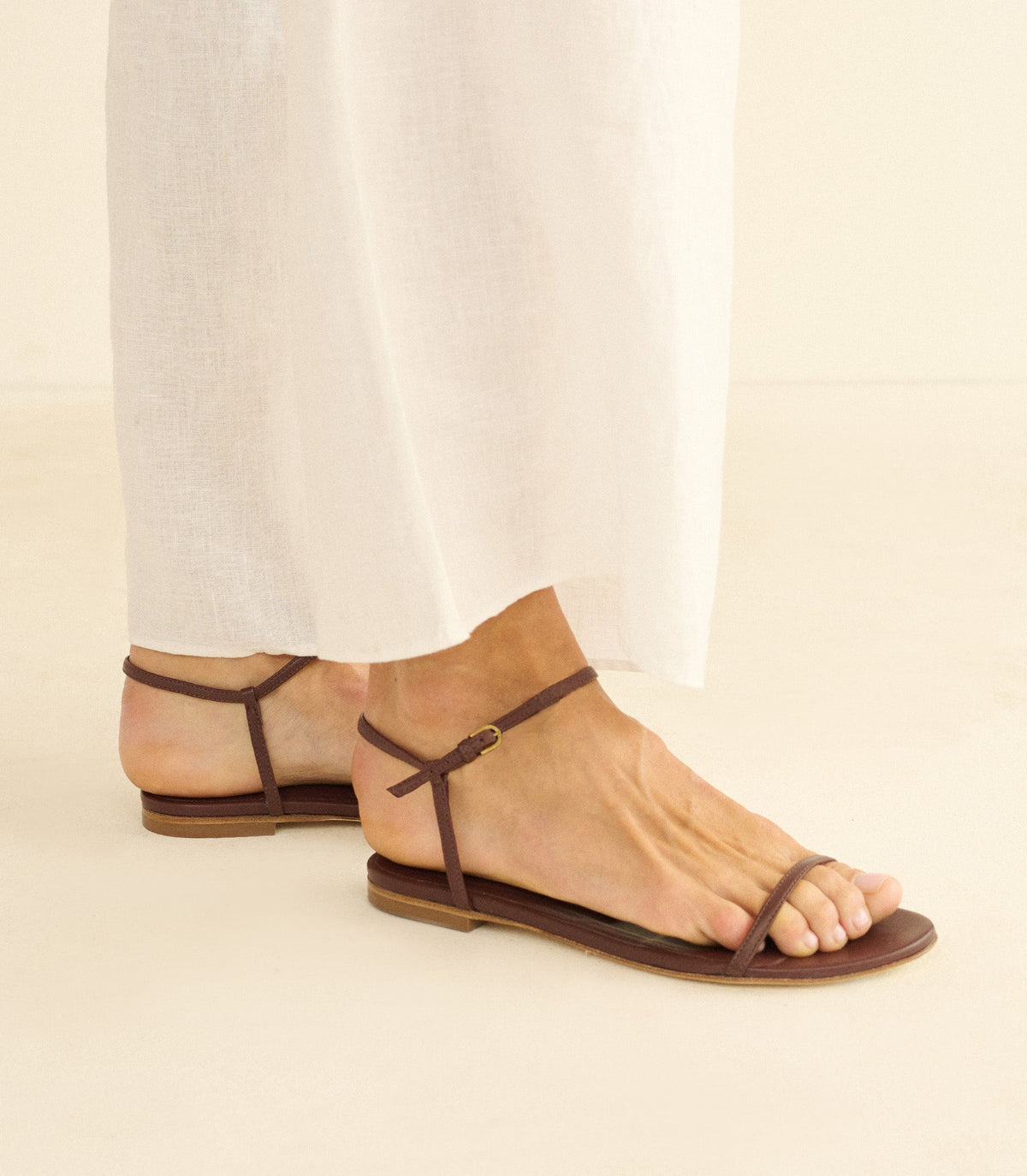 Sartene Sandal in Dark Chocolate Nappa, view 2