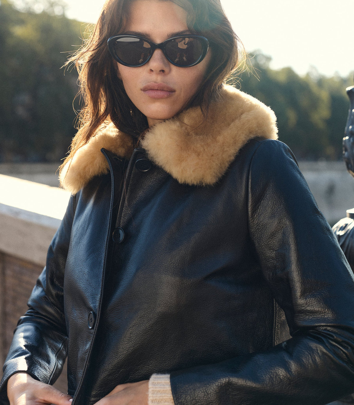 Seville Leather Jacket in Black, view 3