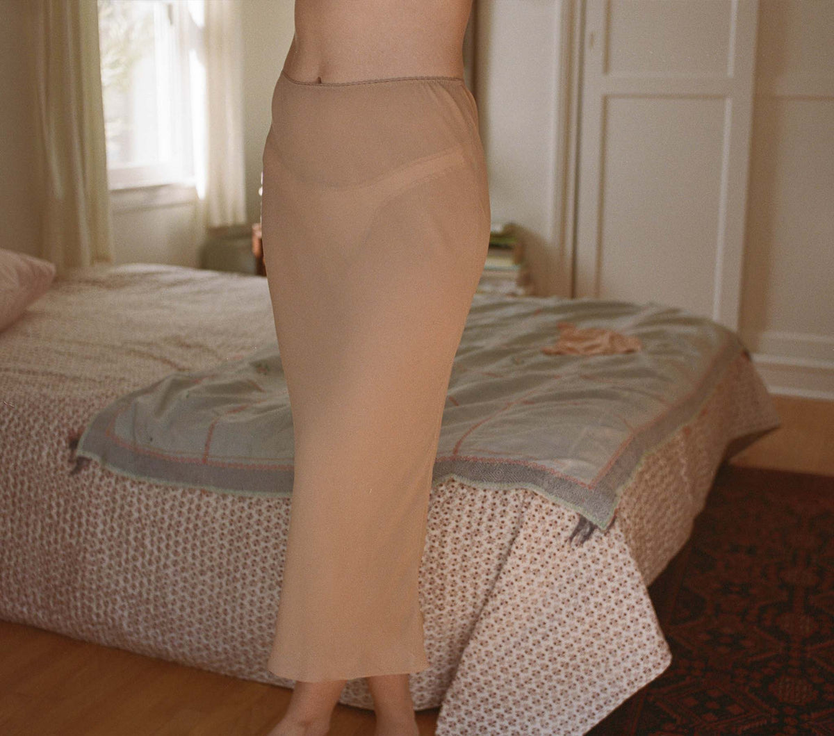 Long Skirt Slip in Sand Dollar, view 5