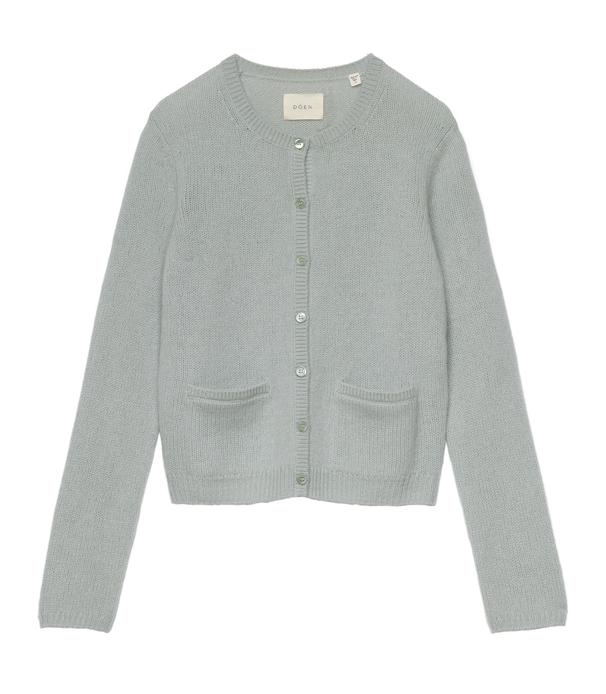 Thea Cashmere Cardigan in Eucalyptus, view 5